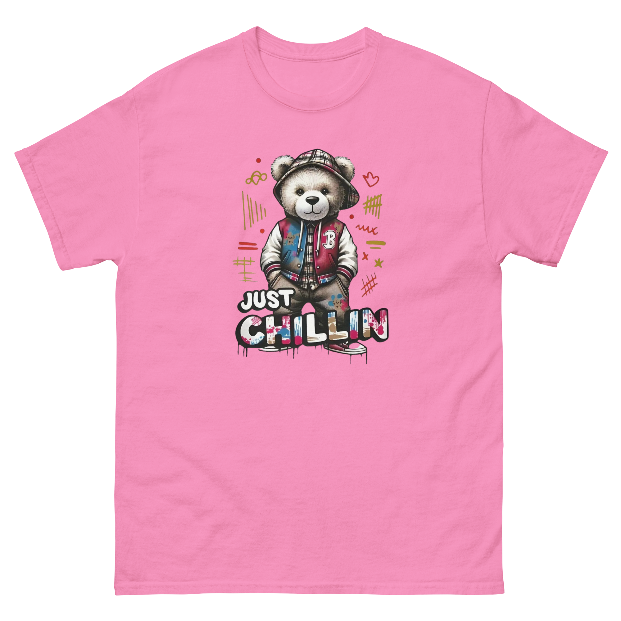 Just Chillin Bear Custom Design Unisex Classic T-shirt Physical T-Shirt Style-Junction