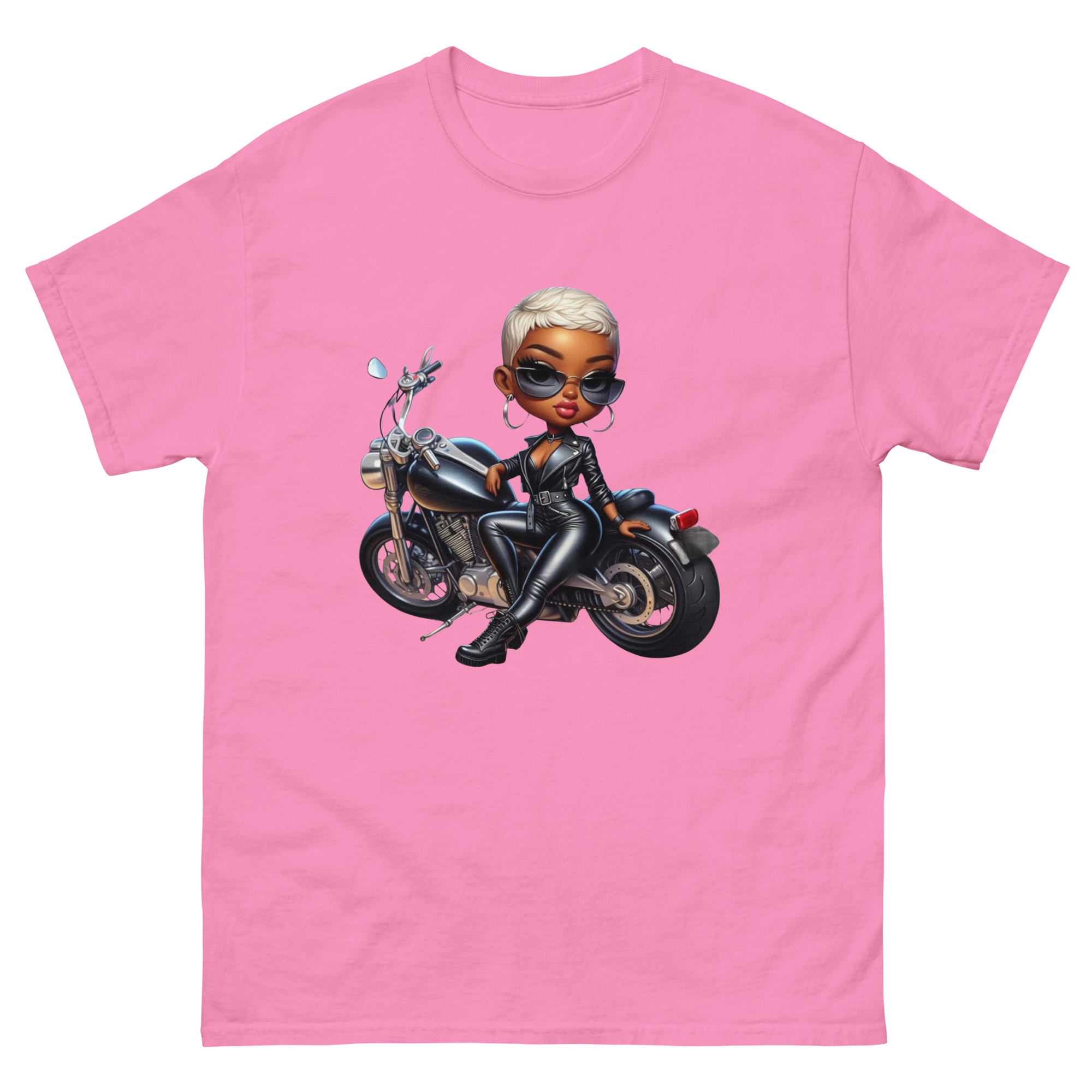 Biker Chic Diva Women's Custom Cotton Classic Tee Physical T-Shirt Style-Junction