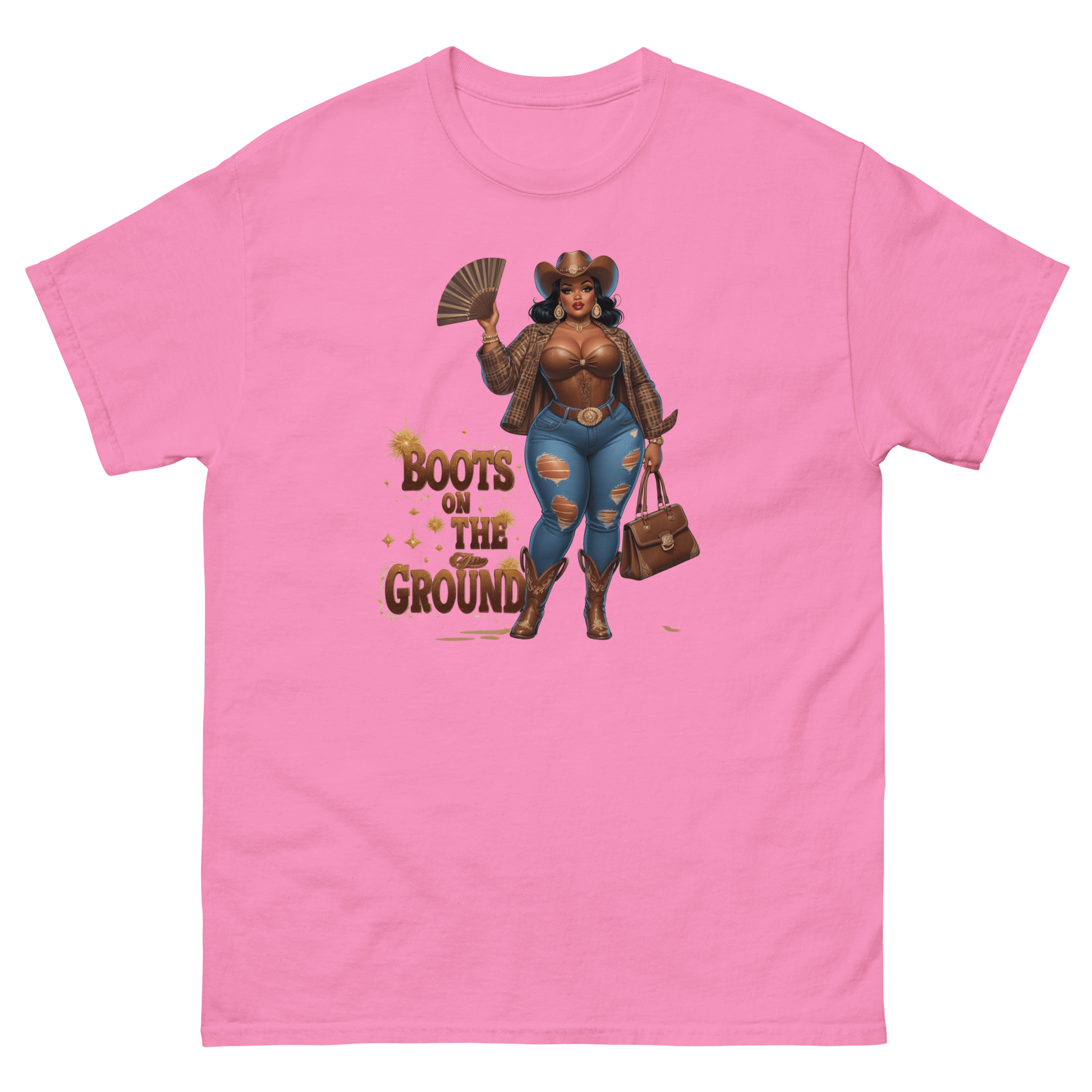 Boots on the Ground Curvy Cowgirl #2 Tee – Bold Western Style Women Tees Style Junction – Custom Digital Designs & Apparel Azalea S