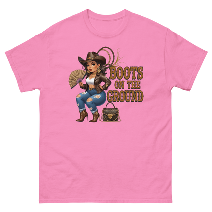 Curvy Cowgirl Tee – “Boots on the Ground” Western Rodeo Graphic Women Tees Style Junction – Custom Digital Designs & Apparel Azalea S