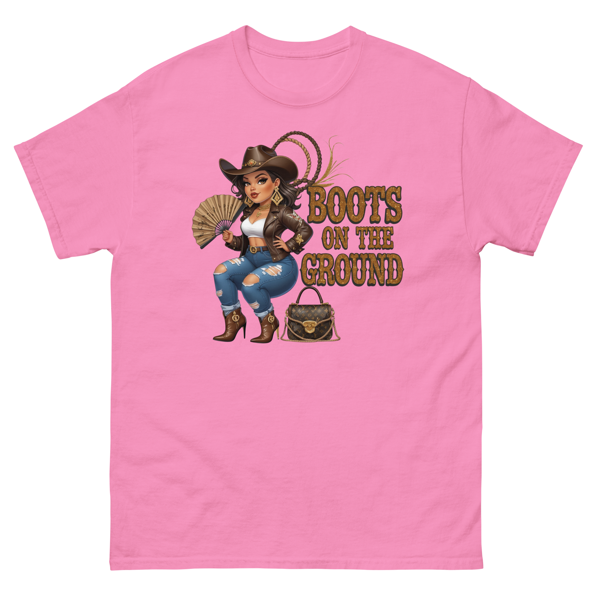 Curvy Cowgirl Tee – “Boots on the Ground” Western Rodeo Graphic Women Tees Style Junction – Custom Digital Designs & Apparel Azalea S