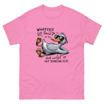 Funny Duck Quote Tee – “Let It Hit Someone Else” Graphic Shirt Women Tees Style Junction – Custom Digital Designs & Apparel Azalea S