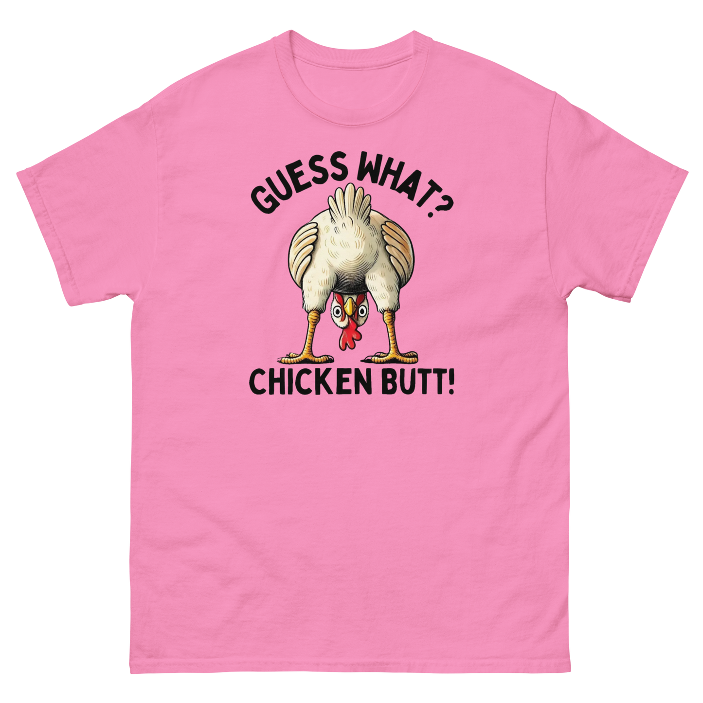 Funny Chicken Butt Tee – “Guess What” Comical Farm Graphic Shirt Women Tees Style Junction – Custom Digital Designs & Apparel Azalea S