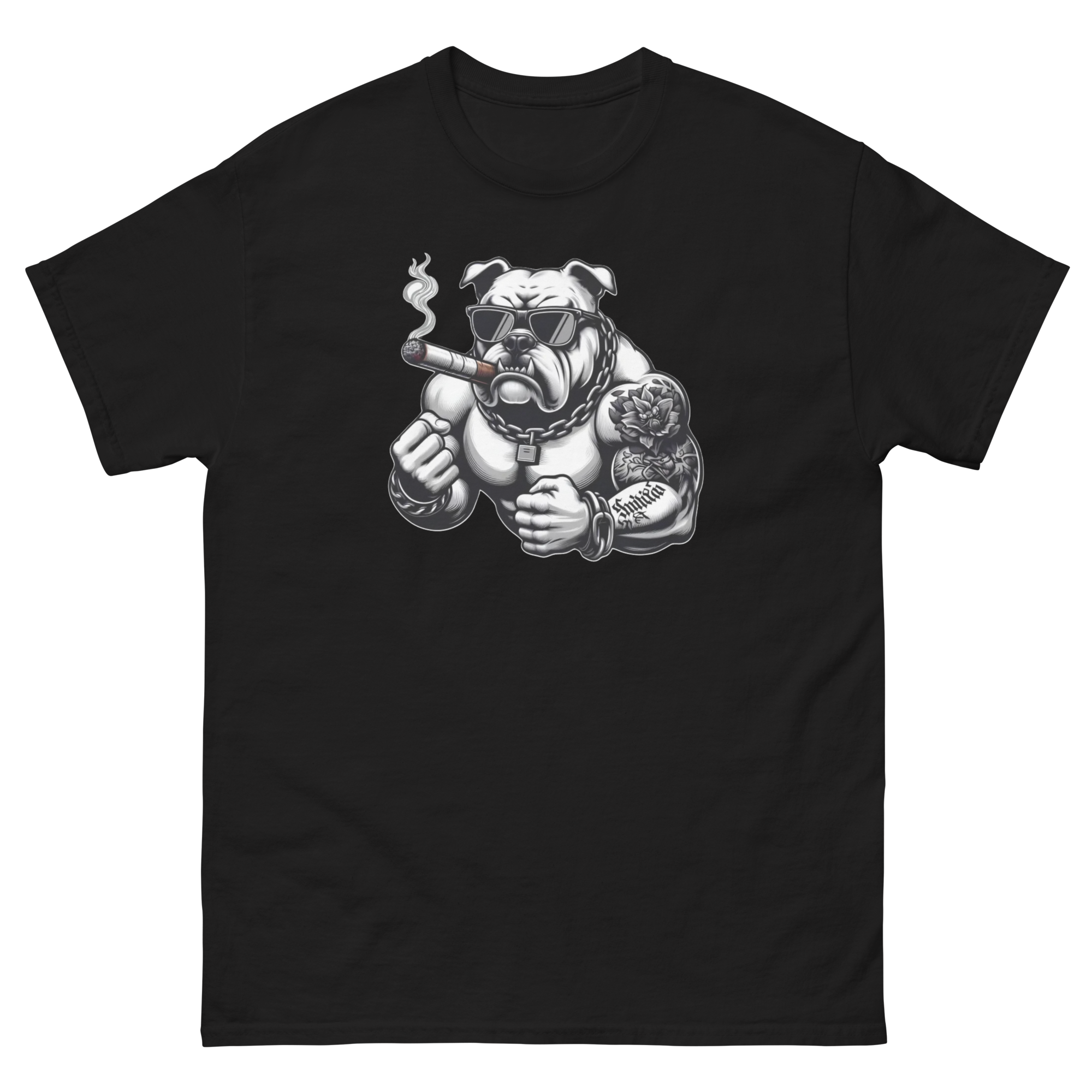 Big Boy Bulldog Design | Men’s Custom Classic T-Shirt Physical T-Shirt Style-Junction Black S 