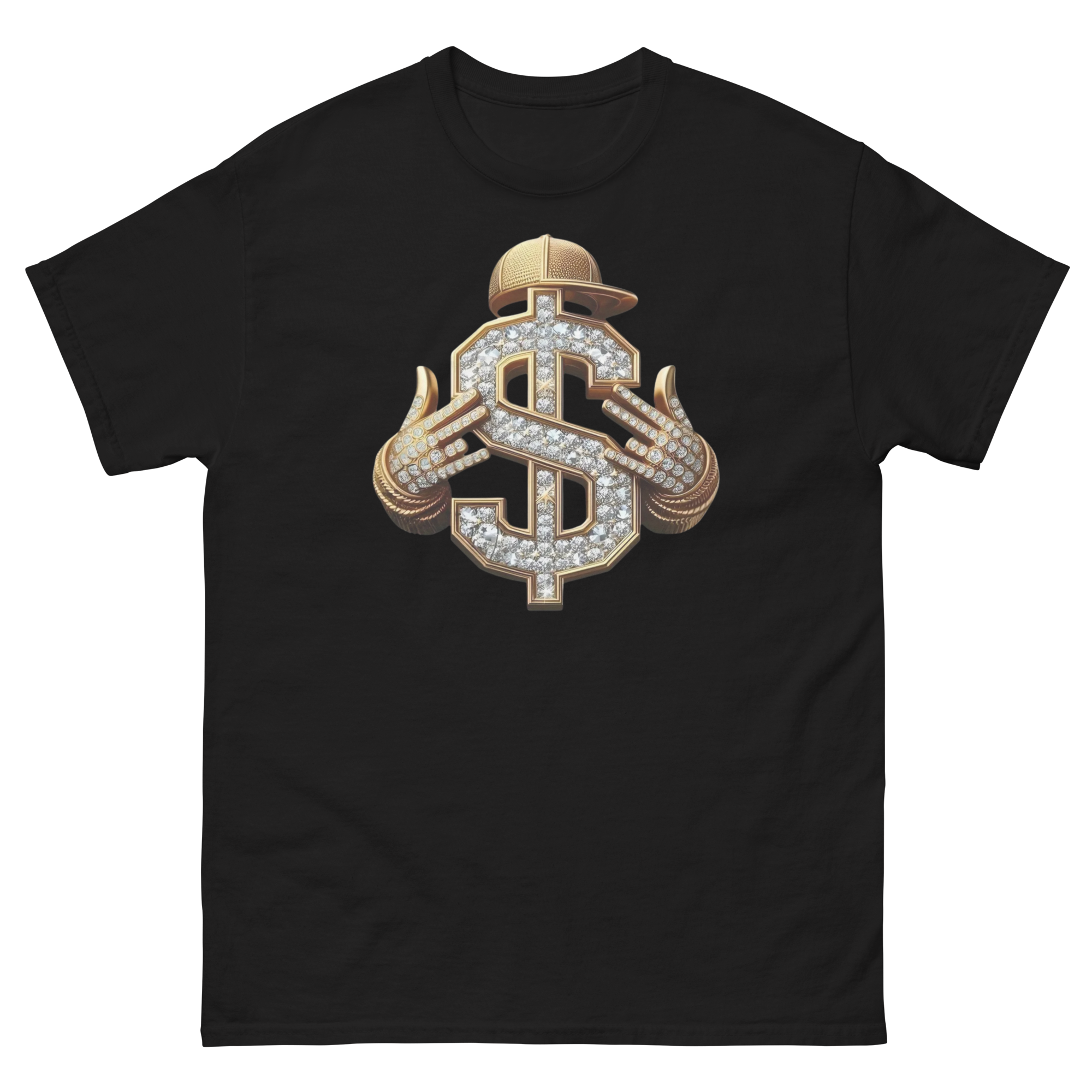 Diamond Dollar Swag Custom Design Unisex Classic T-shirt Physical T-Shirt Style-Junction Black S 