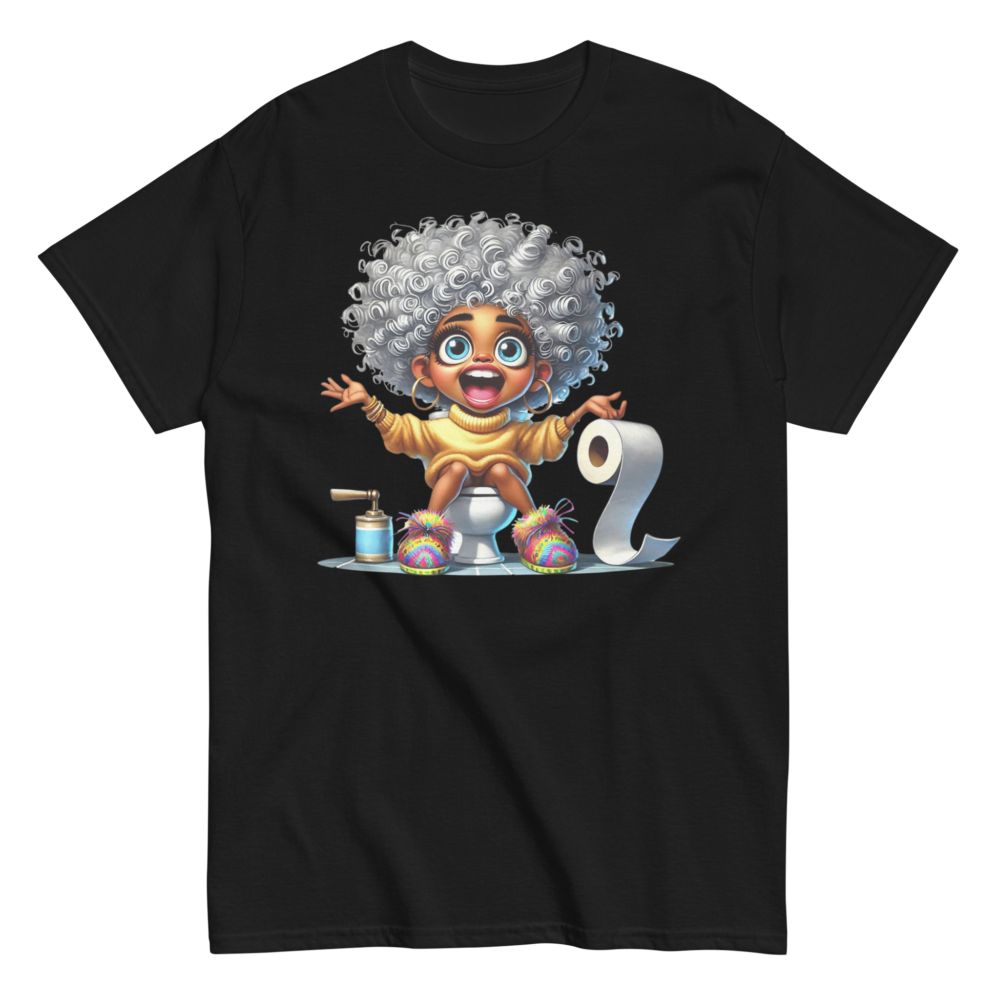 Toilet Time Joy Women's Classic Tee Physical T-Shirt Style-Junction Custom Designs & Prints Black S