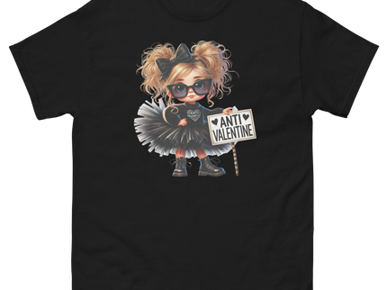Anti-Valentine Tee – Sassy Girl in Black Tulle Skirt Graphic Women Tees Style Junction – Custom Digital Designs & Apparel Black S