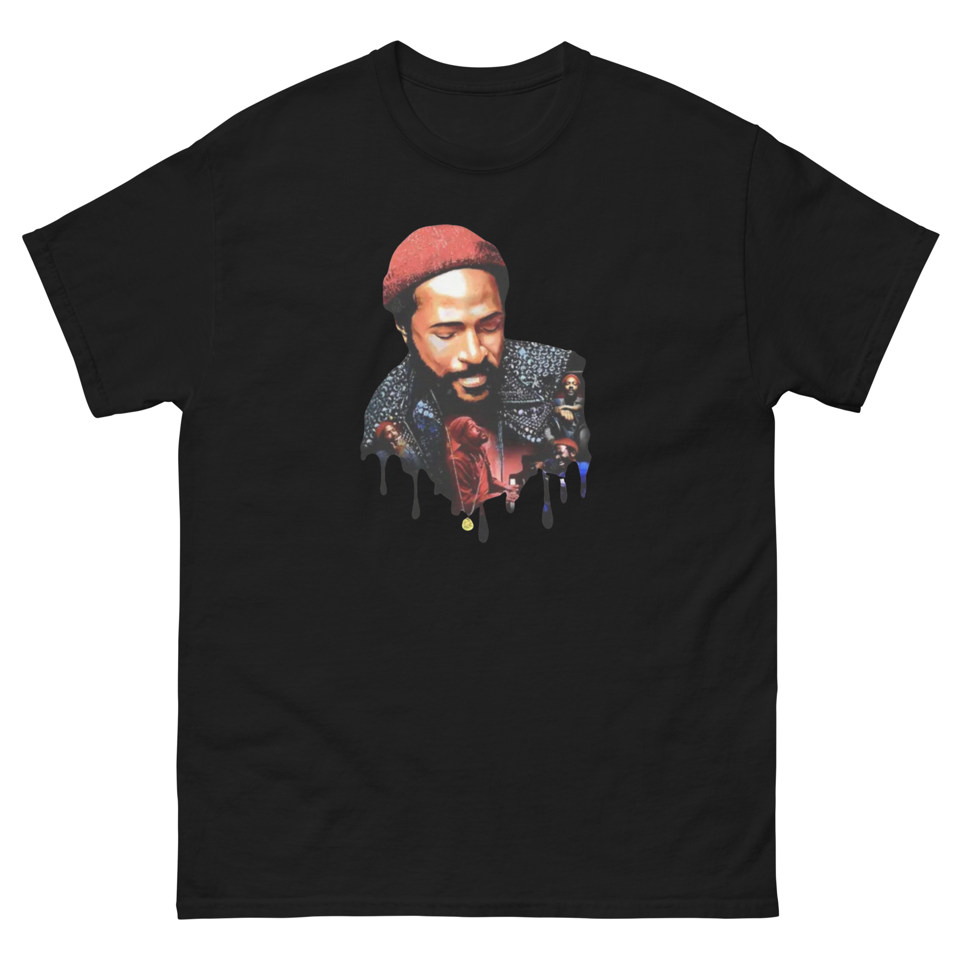 Soulful Retro Music Legend Unisex T-Shirt | Dripping Art Style Women Tees Style Junction – Custom Digital Designs & Apparel Black S