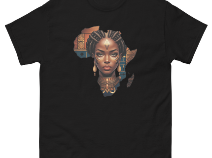 Afrocentric Queen Tee – Tribal Pattern Art, Bold Heritage Vibe #1 Women Tees Style Junction – Custom Digital Designs & Apparel Black S