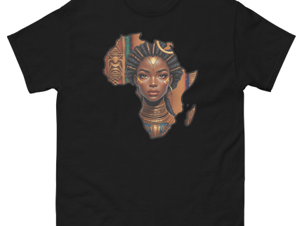 Afrocentric Queen Tee – Tribal Pattern Art, Bold Heritage Vibe #4 Women Tees Style Junction – Custom Digital Designs & Apparel Black S