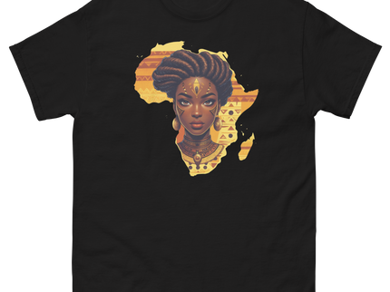 Afrocentric Queen Tee – Tribal Pattern Art, Bold Heritage Vibe #5 Women Tees Style Junction – Custom Digital Designs & Apparel Black S