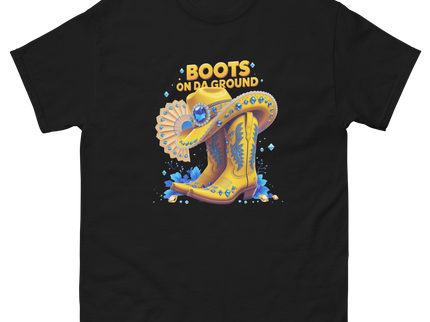 Bold Western Bling Tee – Yellow Boots & Hat Look Women Tees Style Junction – Custom Digital Designs & Apparel Black S