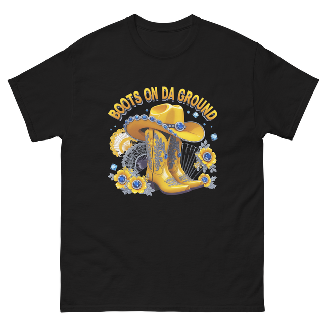 Sunshine Cowgirl Tee – Blue Gem & Fan Graphic Women Tees Style Junction – Custom Digital Designs & Apparel Black S