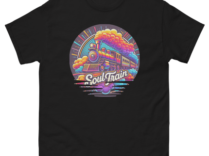 Retro Soul Train Tee – Vibrant 70s Style Graphic T-Shirt Women Tees Style Junction – Custom Digital Designs & Apparel Black S