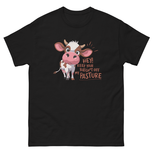 Funny Cow Attitude Tee – Keep Your Bullsh*t Off My Pasture Women Tees Style Junction – Custom Digital Designs & Apparel Black S