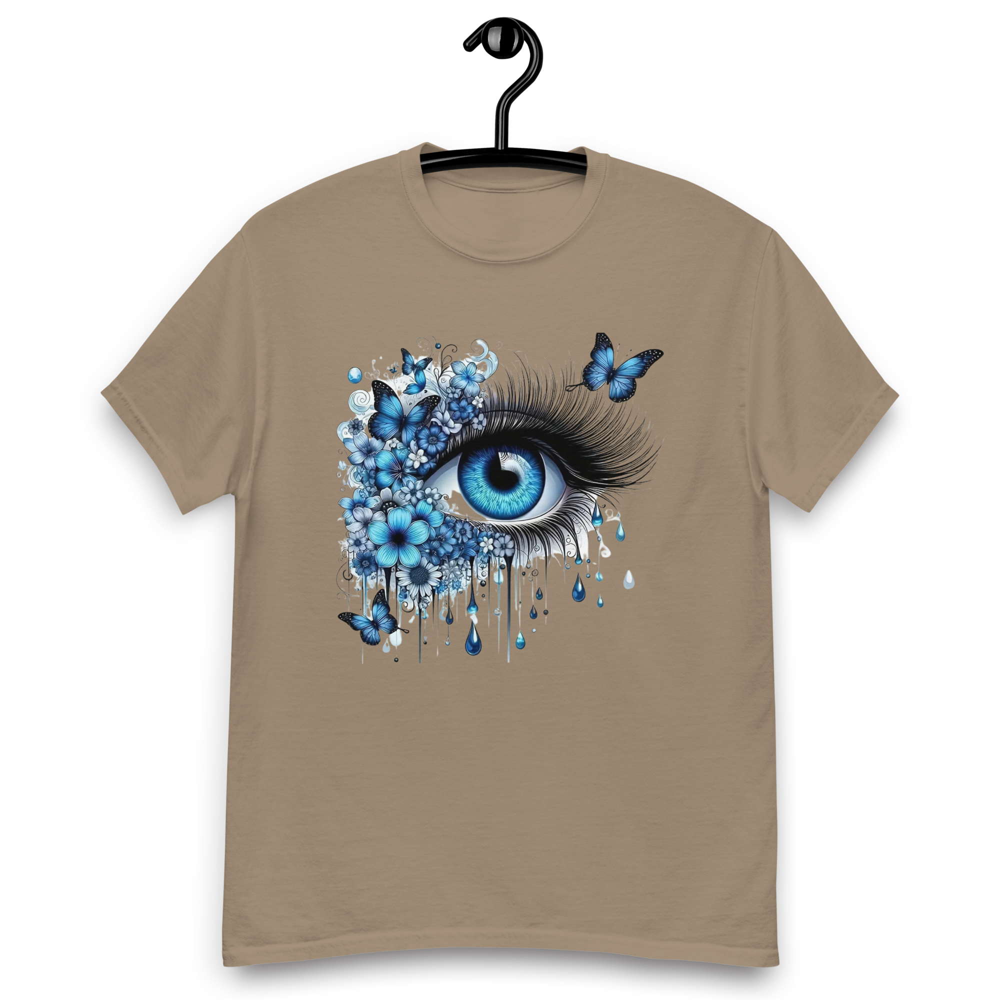 Tears of Blue Elegance Unisex Classic Tee - 100% Cotton with Double-Seam Durability Physical T-Shirt Style-Junction Brown Savana S