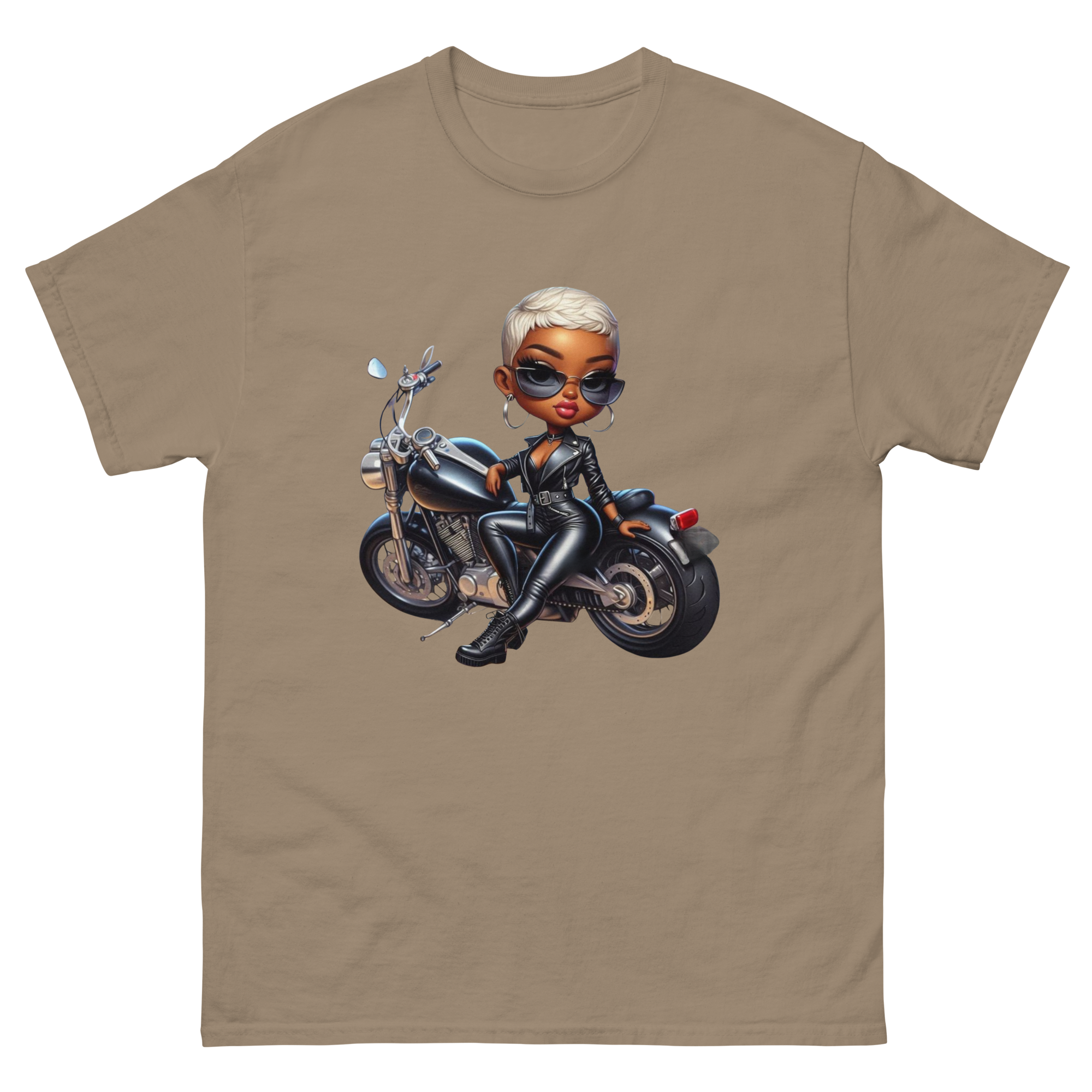 Biker Chic Diva Women's Custom Cotton Classic Tee Physical T-Shirt Style-Junction Brown Savana S