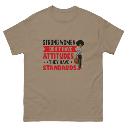 Strong Women Quote Tee – Bold Empowerment Graphic T-Shirt Women Tees Style Junction – Custom Digital Designs & Apparel Brown Savana S