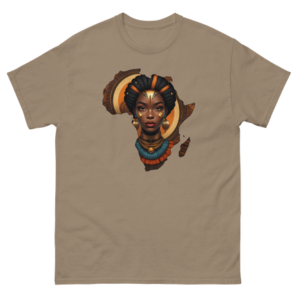 Afrocentric Queen Tee – Tribal Pattern Art, Bold Heritage Vibe #2 Women Tees Style Junction – Custom Digital Designs & Apparel Brown Savana S