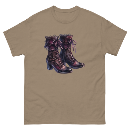 Lace-Up Gothic Boots Illustration Tee Women Tees Style Junction – Custom Digital Designs & Apparel Brown Savana S