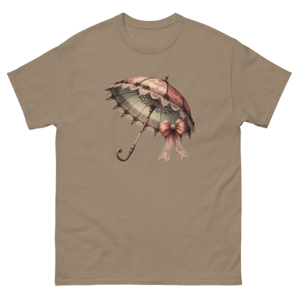 Victorian Lace Parasol Bow Tee Women Tees Style Junction – Custom Digital Designs & Apparel Brown Savana S