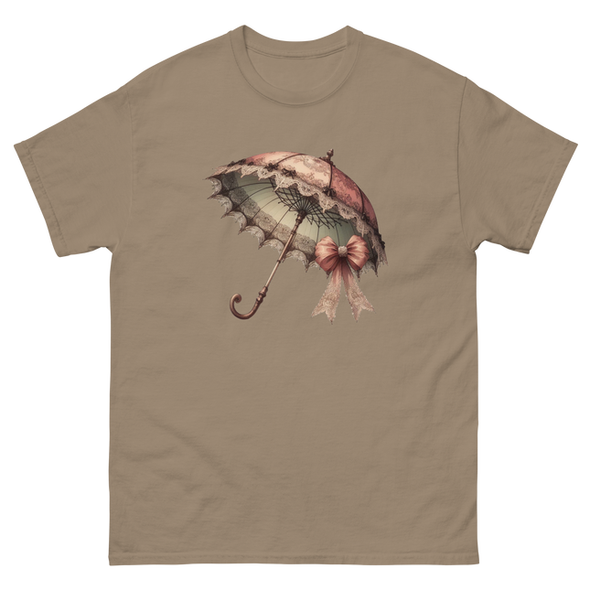 Victorian Lace Parasol Bow Tee Women Tees Style Junction – Custom Digital Designs & Apparel Brown Savana S