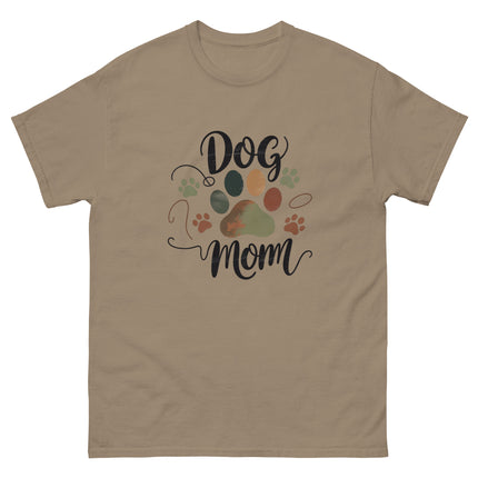 Earthy Tones Dog Mom Tee – Minimal Rustic Paw Graphic Women Tees Style Junction – Custom Digital Designs & Apparel Brown Savana S