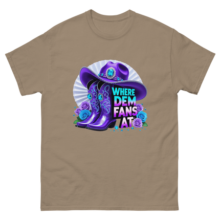 Where Dem Fans At Tee – Glam Cowgirl Boots & Hat Women Tees Style Junction – Custom Digital Designs & Apparel Brown Savana S
