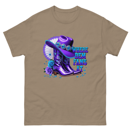 Where Dem Fans At Tee – Sparkling Western Boot Look Women Tees Style Junction – Custom Digital Designs & Apparel Brown Savana S