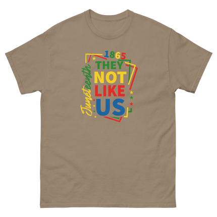 Juneteenth 1865 Tee – They Not Like Us Bold Freedom Design Women Tees Style Junction – Custom Digital Designs & Apparel Brown Savana S