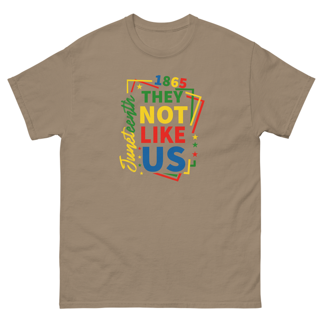 Juneteenth 1865 Tee – They Not Like Us Bold Freedom Design Women Tees Style Junction – Custom Digital Designs & Apparel Brown Savana S