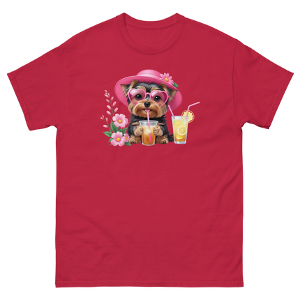 Yorkie Dog #1 Iced Tea Graphic Tshirt – Floral Summer Print Shirt Women Tees Style Junction – Custom Digital Designs Cardinal S