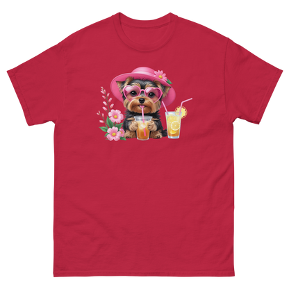 Yorkie Dog #1 Iced Tea Graphic Tee – Floral Summer PNG Print Shirt Women Tees Style Junction – Custom Digital Designs Cardinal S