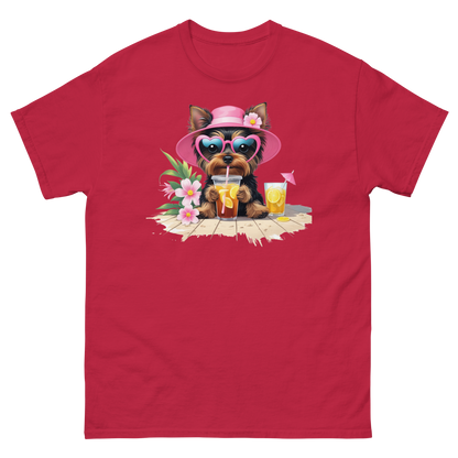 Yorkie Dog #3 Iced Tea Graphic Tee – Floral Summer PNG Print Shirt Women Tees Style Junction – Custom Digital Designs Cardinal S