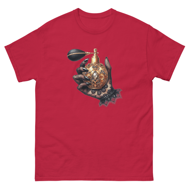 Black Lace Hand with Perfume Tee Women Tees Style Junction – Custom Digital Designs & Apparel Cardinal S
