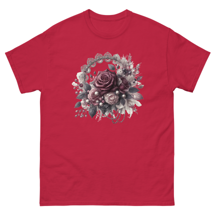 Mauve Rose Pearl Wreath Graphic Tee Women Tees Style Junction – Custom Digital Designs & Apparel Cardinal S