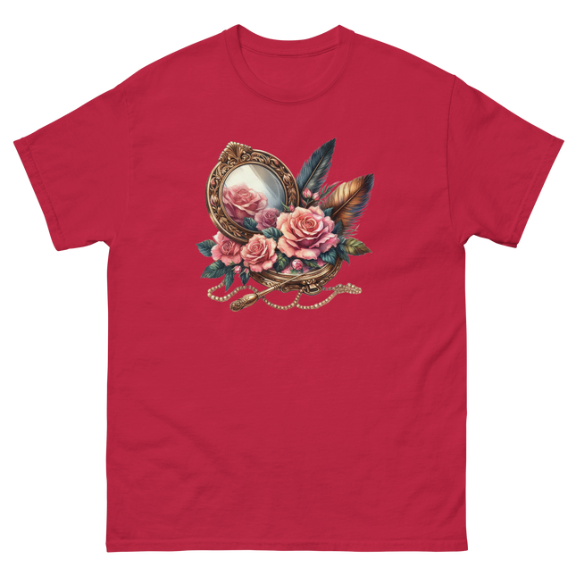 Vintage Mirror & Rose Frame Tee Women Tees Style Junction – Custom Digital Designs & Apparel Cardinal S