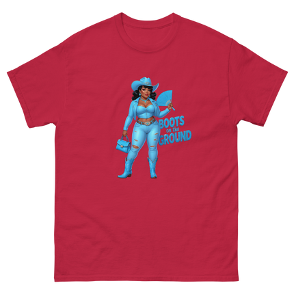 Boots on the Ground Tee – Light Blue Curvy Cowgirl Graphic #2 Women Tees Style Junction – Custom Digital Designs & Apparel Cardinal S