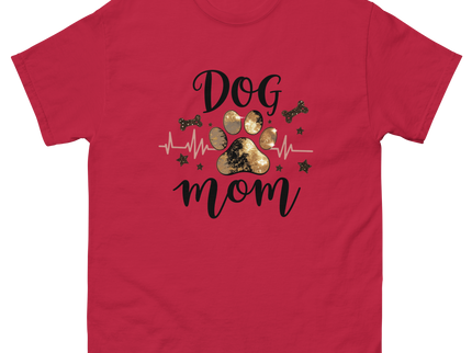 Bold Black & Gold Luxe Dog Mom Tee – Glam Paw Print Style Women Tees Style Junction – Custom Digital Designs & Apparel Cardinal S