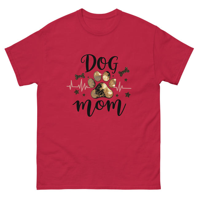 Bold Black & Gold Luxe Dog Mom Tee – Glam Paw Print Style Women Tees Style Junction – Custom Digital Designs & Apparel Cardinal S