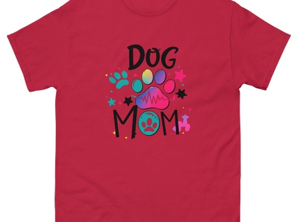 Neon Pop Dog Mom Tee – Bright Comic-Inspired Design Women Tees Style Junction – Custom Digital Designs & Apparel Cardinal S