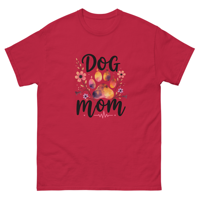 Sunset Floral Dog Mom Tee – Boho Paw & Blooms Design Women Tees Style Junction – Custom Digital Designs & Apparel Cardinal S