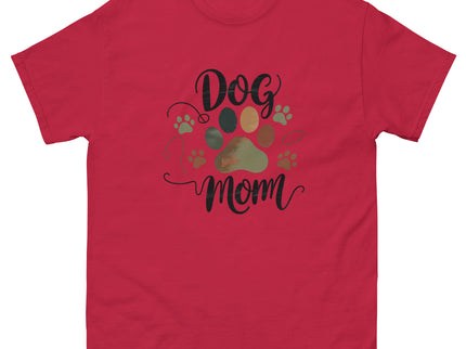Earthy Tones Dog Mom Tee – Minimal Rustic Paw Graphic Women Tees Style Junction – Custom Digital Designs & Apparel Cardinal S