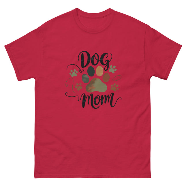 Earthy Tones Dog Mom Tee – Minimal Rustic Paw Graphic Women Tees Style Junction – Custom Digital Designs & Apparel Cardinal S