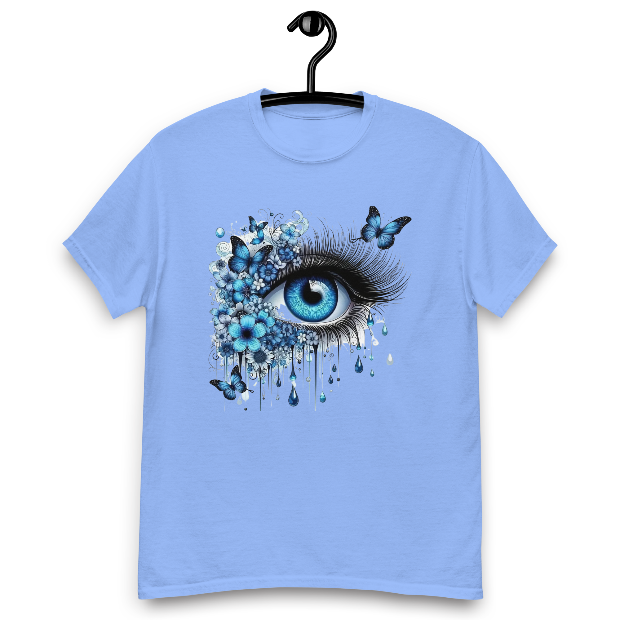 Tears of Blue Elegance Unisex Classic Tee - 100% Cotton with Double-Seam Durability Physical T-Shirt Style-Junction