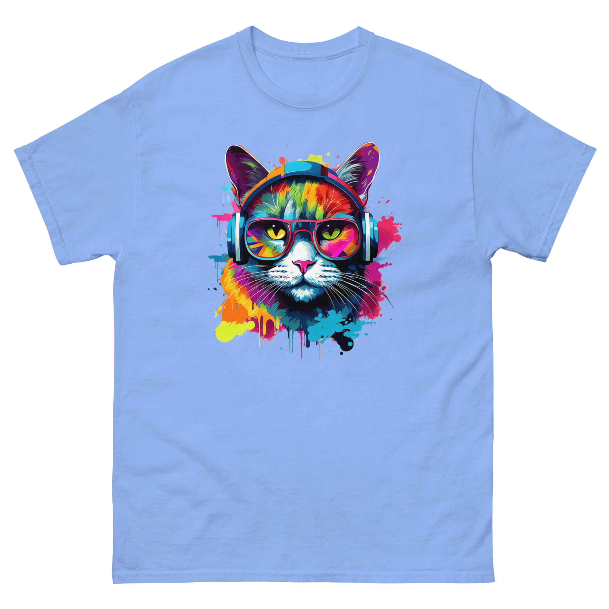 Vibrant DJ Cat Unisex Classic Tee - Trendy, Soft, and Perfect for Streetwear Physical T-Shirt Style-Junction