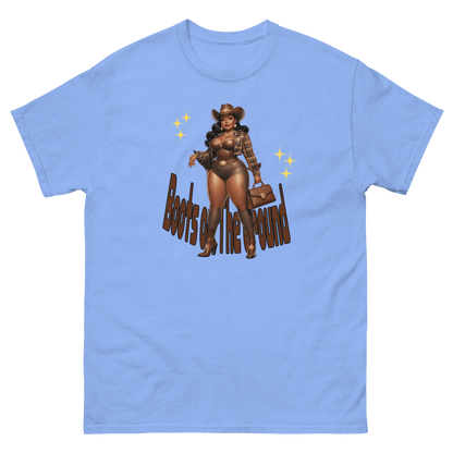 Boots on the Ground Curvy Cowgirl #3 Tee – Western Graphic Shirt Women Tees Style Junction – Custom Digital Designs & Apparel Carolina Blue S