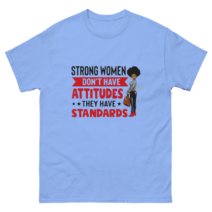 Strong Women Quote Tee – Bold Empowerment Graphic T-Shirt Women Tees Style Junction – Custom Digital Designs & Apparel Carolina Blue S