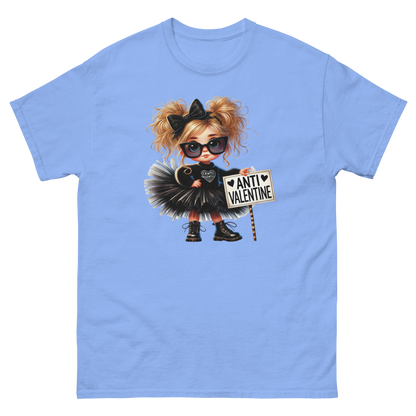 Anti-Valentine Tee – Sassy Girl in Black Tulle Skirt Graphic Women Tees Style Junction – Custom Digital Designs & Apparel Carolina Blue S