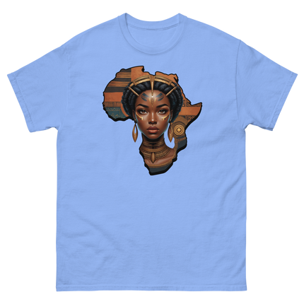 Afrocentric Queen Tee – Tribal Pattern Art, Bold Heritage Vibe #3 Women Tees Style Junction – Custom Digital Designs & Apparel Carolina Blue S